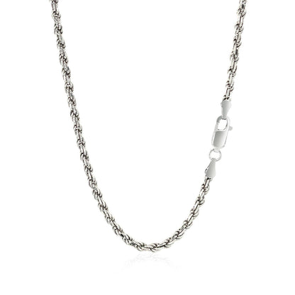 Cadena de plata esterlina estilo cuerda de corte diamante de 2.9 mm