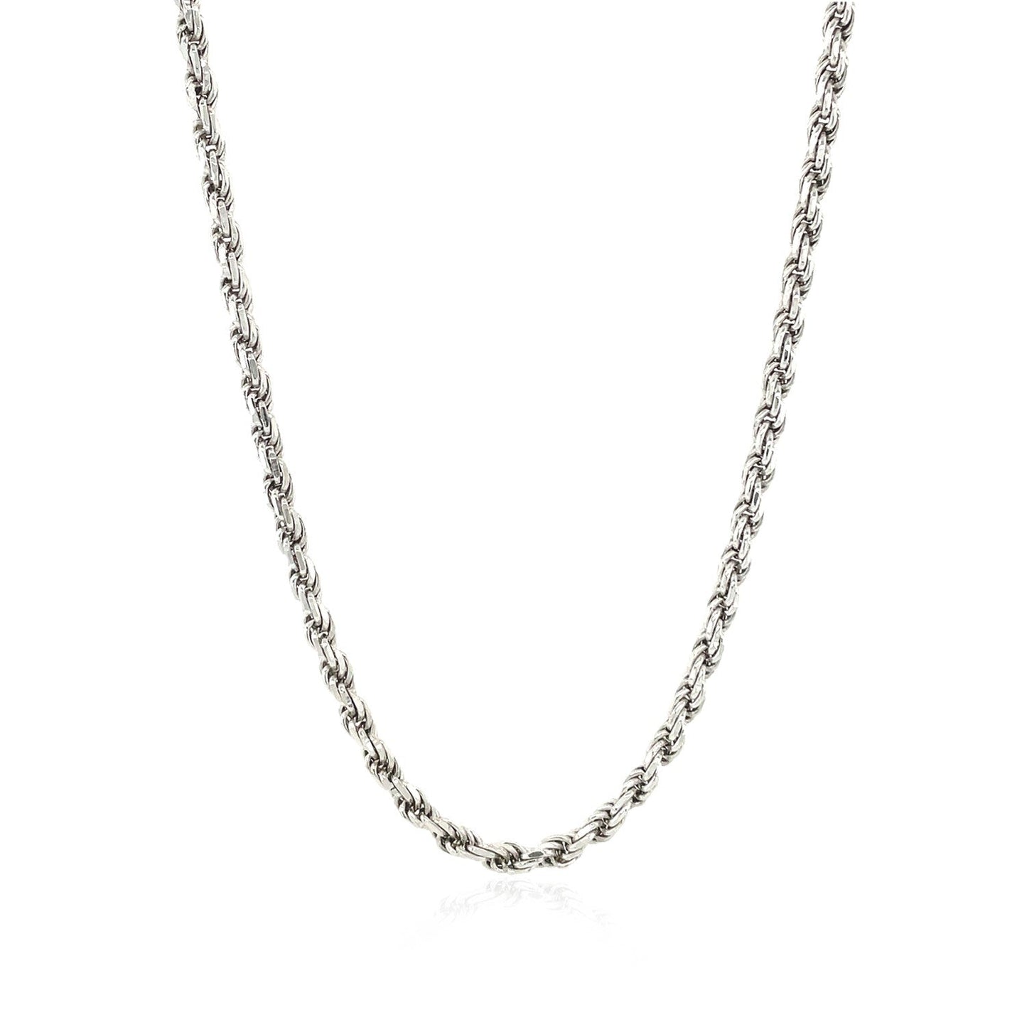 Cadena de plata esterlina estilo cuerda de corte diamante de 2.9 mm