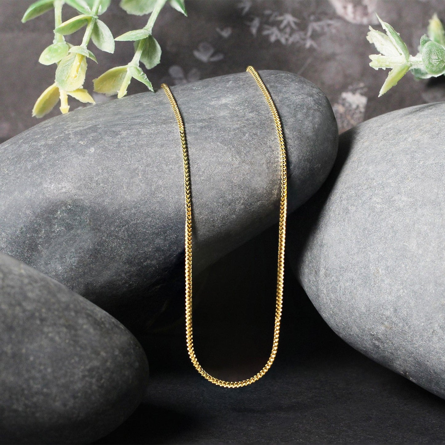 Cadena Franco de Oro Amarillo de 14k y 0.9mm