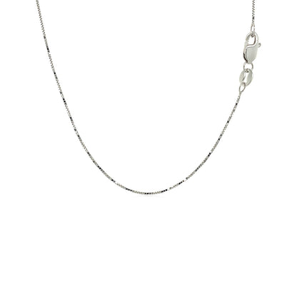 Cadena de oro blanco de 18k, eslabón cuadrado, 0,6 mm