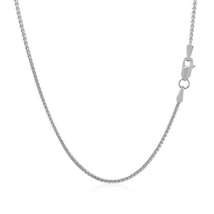 Cadena redonda de trigo de oro blanco de 14k de 1,2 mm