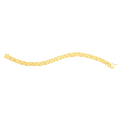 Pulsera de trébol de oro amarillo de 14k y 7 pulgadas (6.50 mm)