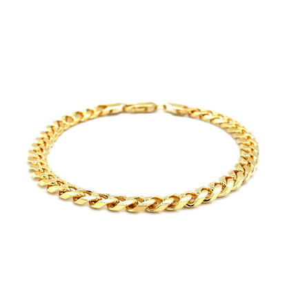 Pulsera cubana Miami maciza de oro amarillo de 14k y 5.8mm