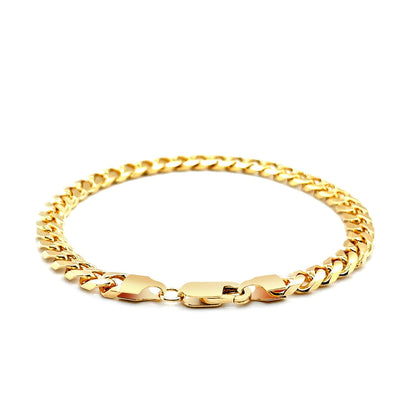 Pulsera cubana Miami maciza de oro amarillo de 14k y 5.8mm