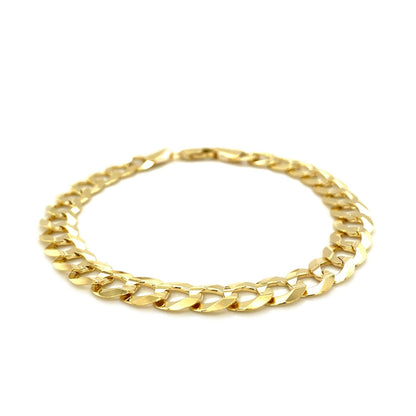 Pulsera Barbada Sólida de Oro Amarillo de 14k y 8.2mm