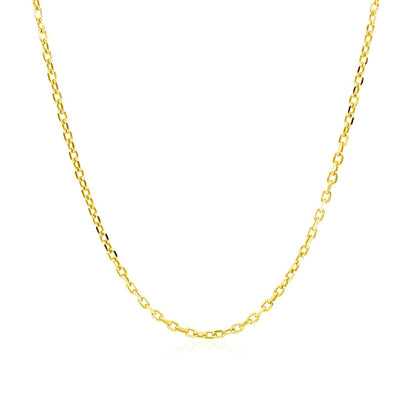 Cadena de eslabones de cable de oro amarillo de 14k con corte de diamante (1.50 mm)