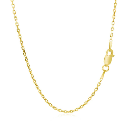 Cadena de eslabones de cable de oro amarillo de 14k con corte de diamante (1.50 mm)