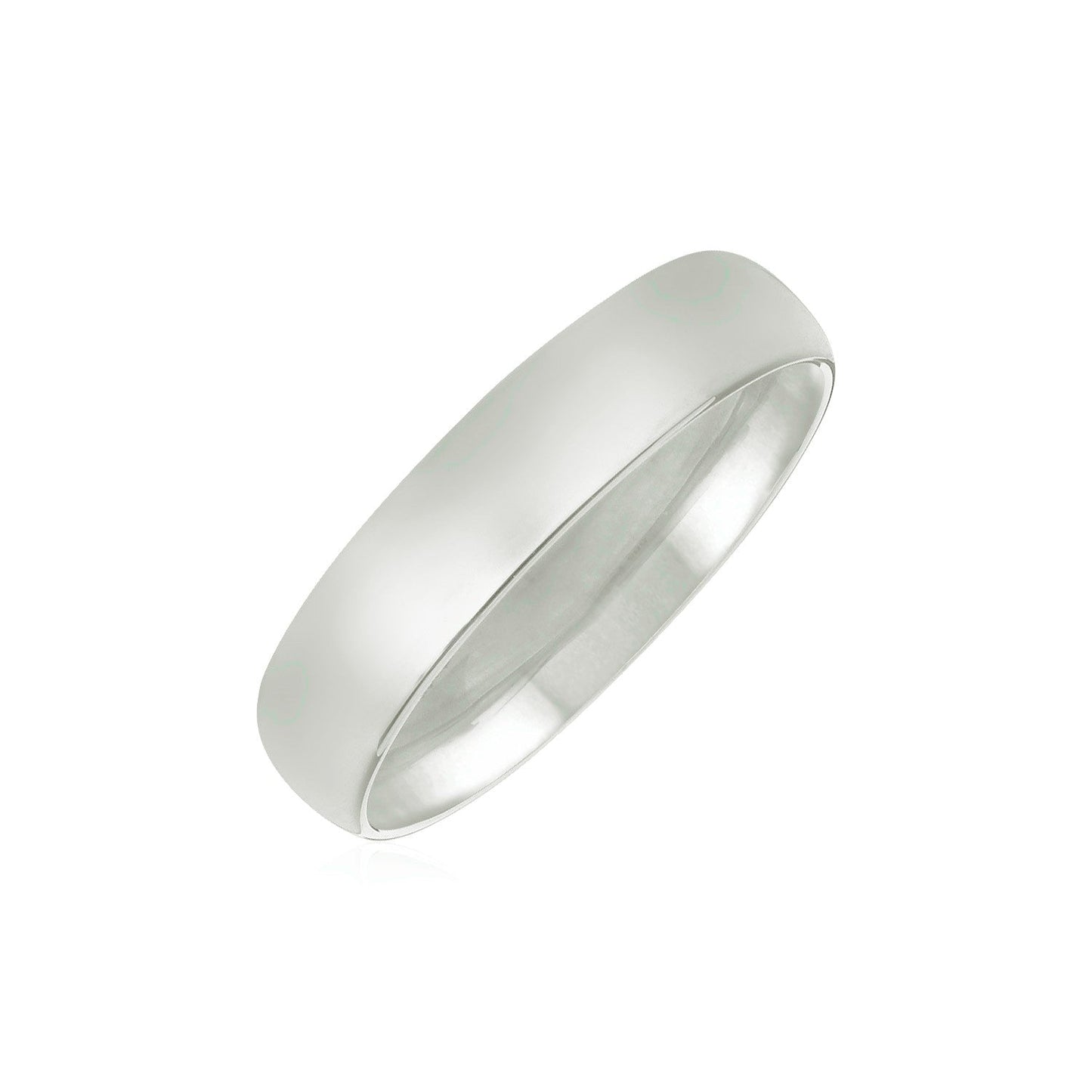 Alianza de boda de oro blanco de 14k de 5 mm de ajuste cómodo