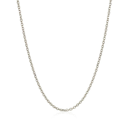 Cadena de eslabones de cable con corte de diamante de oro blanco de 14k y 1,5 mm