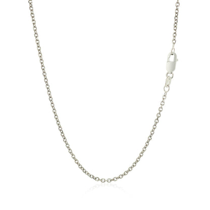 Cadena de eslabones de cable con corte de diamante de oro blanco de 14k y 1,5 mm