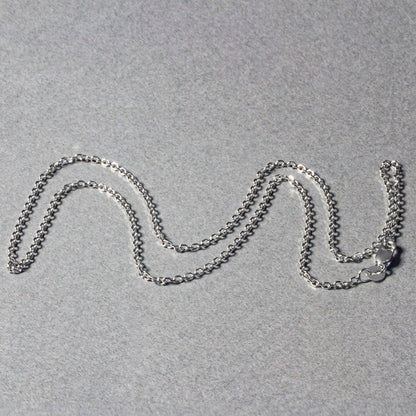 Cadena de eslabones de cable con corte de diamante de oro blanco de 14k y 1,5 mm