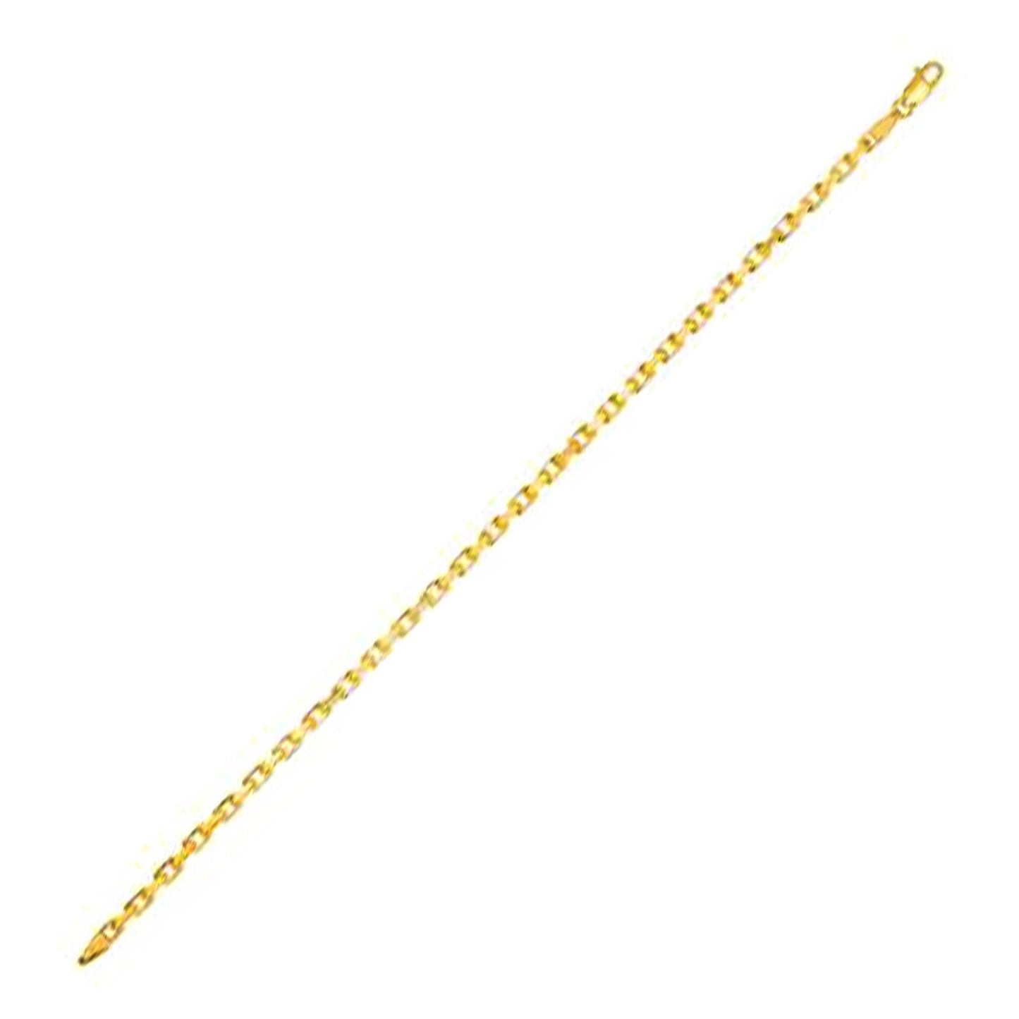Cadena de eslabones de cable francesa de oro amarillo de 14k (2.50 mm)