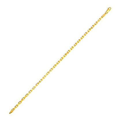 Cadena de eslabones de cable francesa de oro amarillo de 14k (2.50 mm)