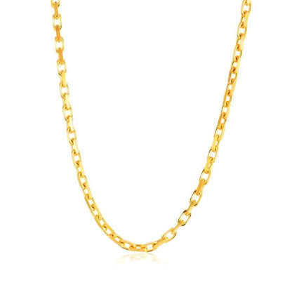 Cadena de eslabones de cable francesa de oro amarillo de 14k (2.50 mm)