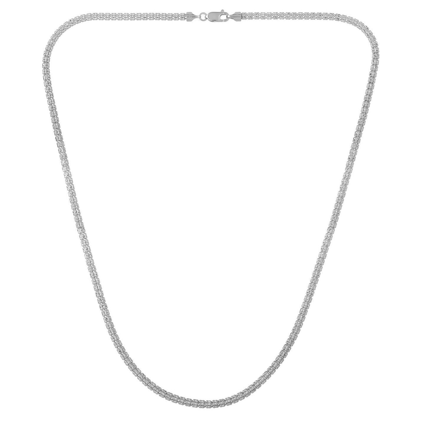 Cadena Ice Barrel en oro blanco de 14k (3.10 mm)