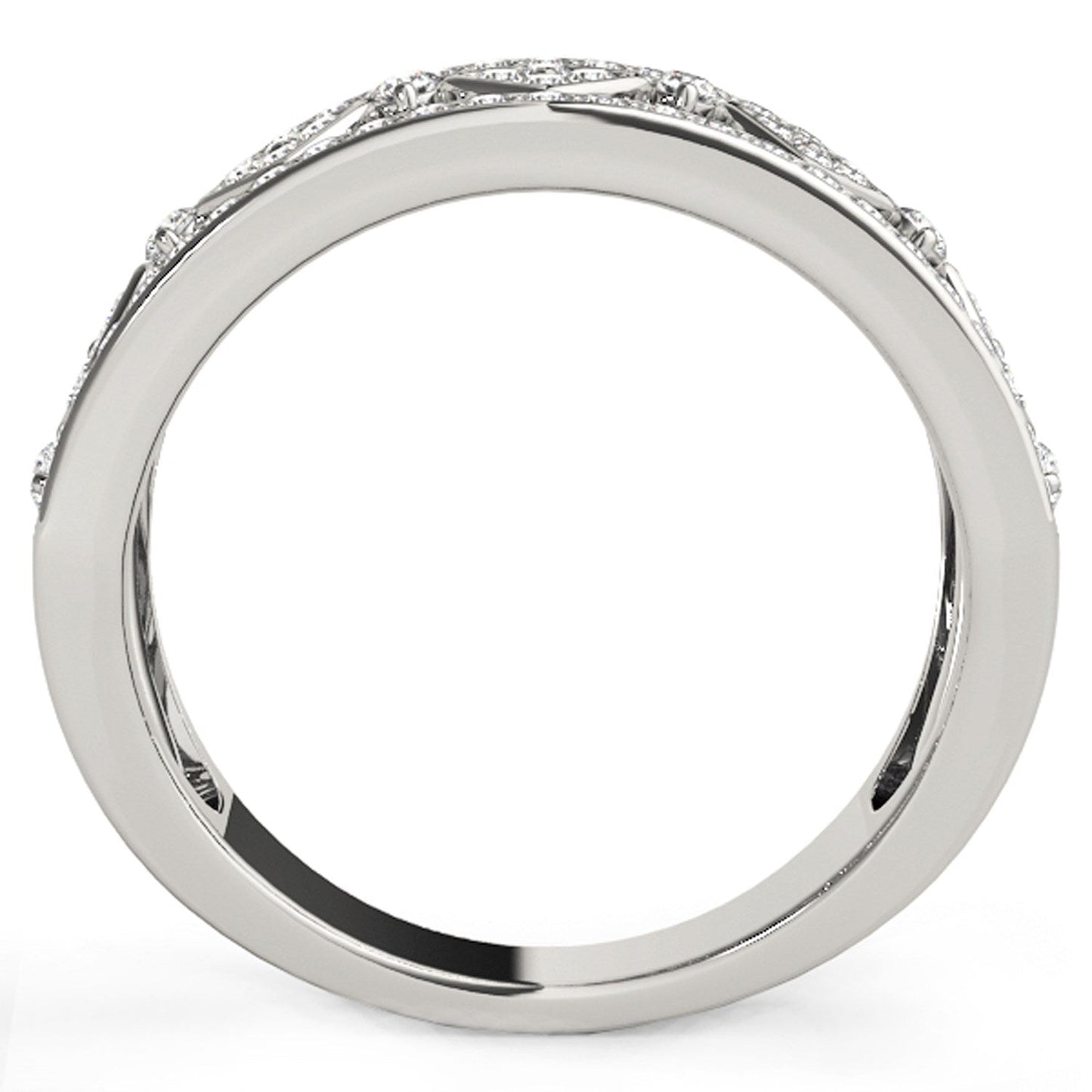 Anillo con motivo cuadrado con incrustaciones de diamantes en oro blanco de 14k (1/2 quilate en total)