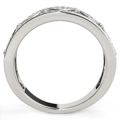 Anillo con motivo cuadrado con incrustaciones de diamantes en oro blanco de 14k (1/2 quilate en total)