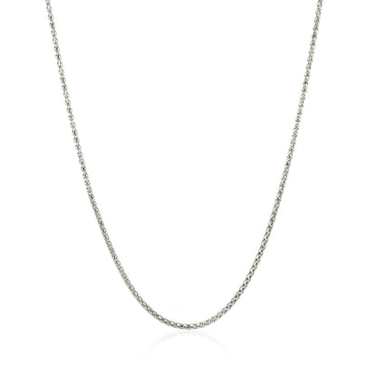 Cadena Ajustable de Palomitas de Maíz de Oro Blanco de 14k de 1.3 mm