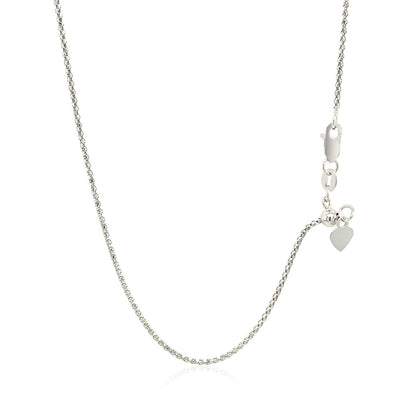 Cadena Ajustable de Palomitas de Maíz de Oro Blanco de 14k de 1.3 mm
