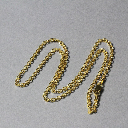 Cadena de eslabones de cable con corte de diamante de oro amarillo de 14k de 2.3 mm