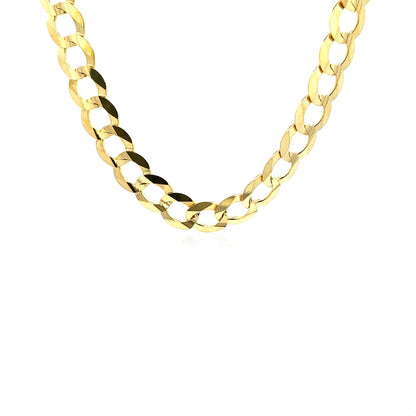 Cadena barbada sólida de oro amarillo de 14k y 8.2mm