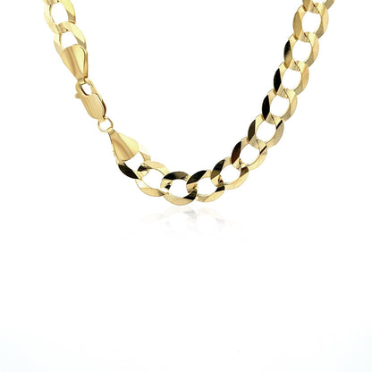 Cadena barbada sólida de oro amarillo de 14k y 8.2mm