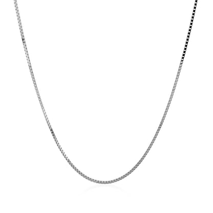 Cadena Clásica de Oro Blanco de 14k, 0.8mm