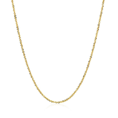 Cadena Brillante de Oro Amarillo de 14k 1.1mm