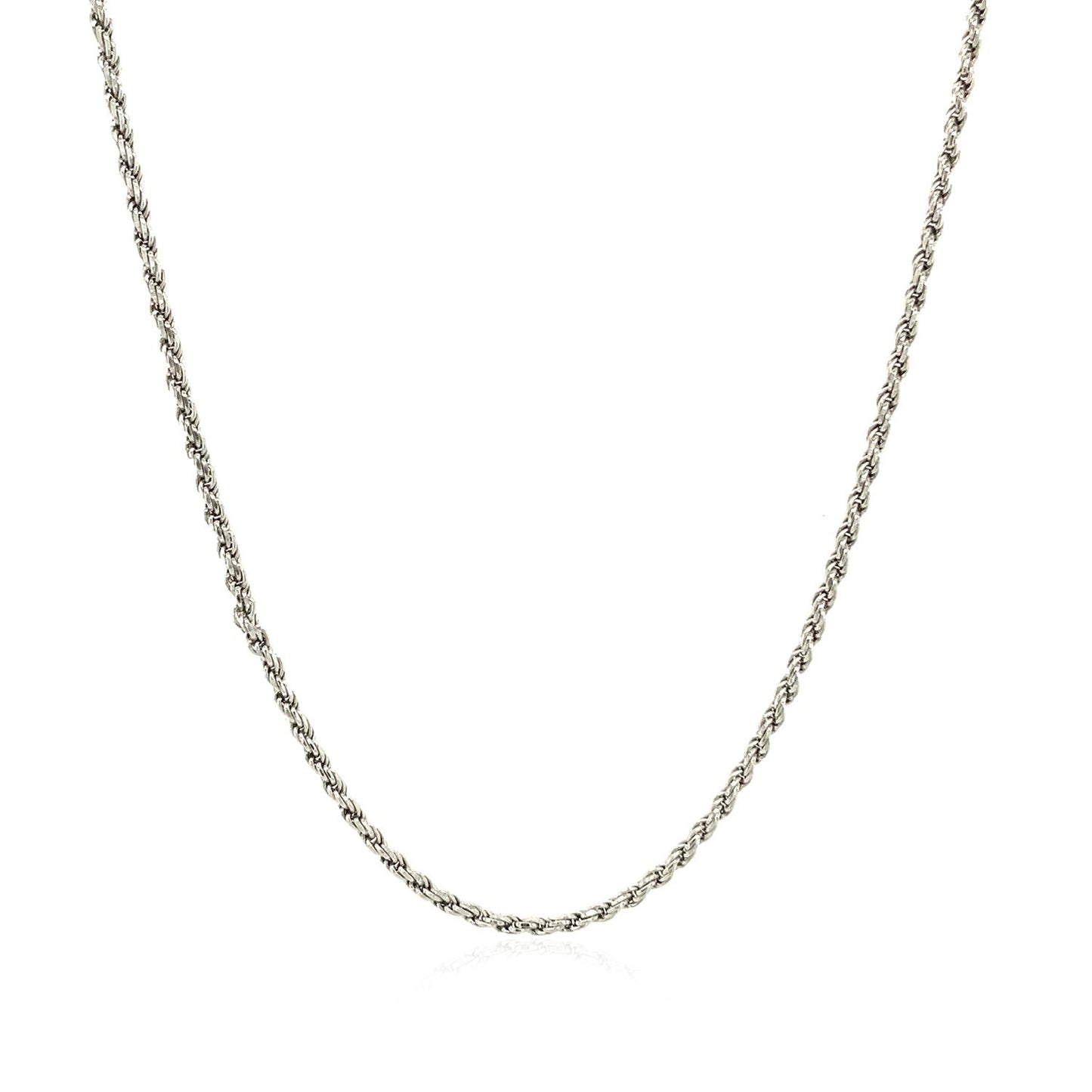 Cadena estilo cuerda de plata de ley de 1,4 mm con corte de diamante