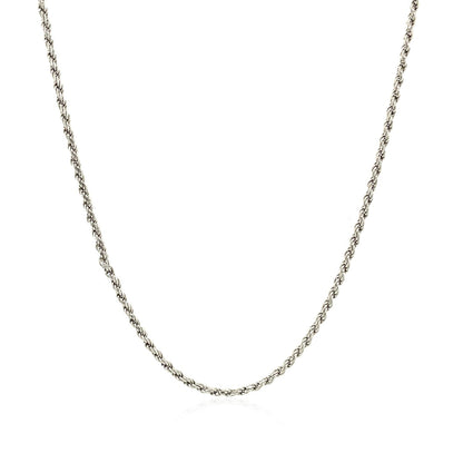 Cadena estilo cuerda de plata de ley de 1,4 mm con corte de diamante