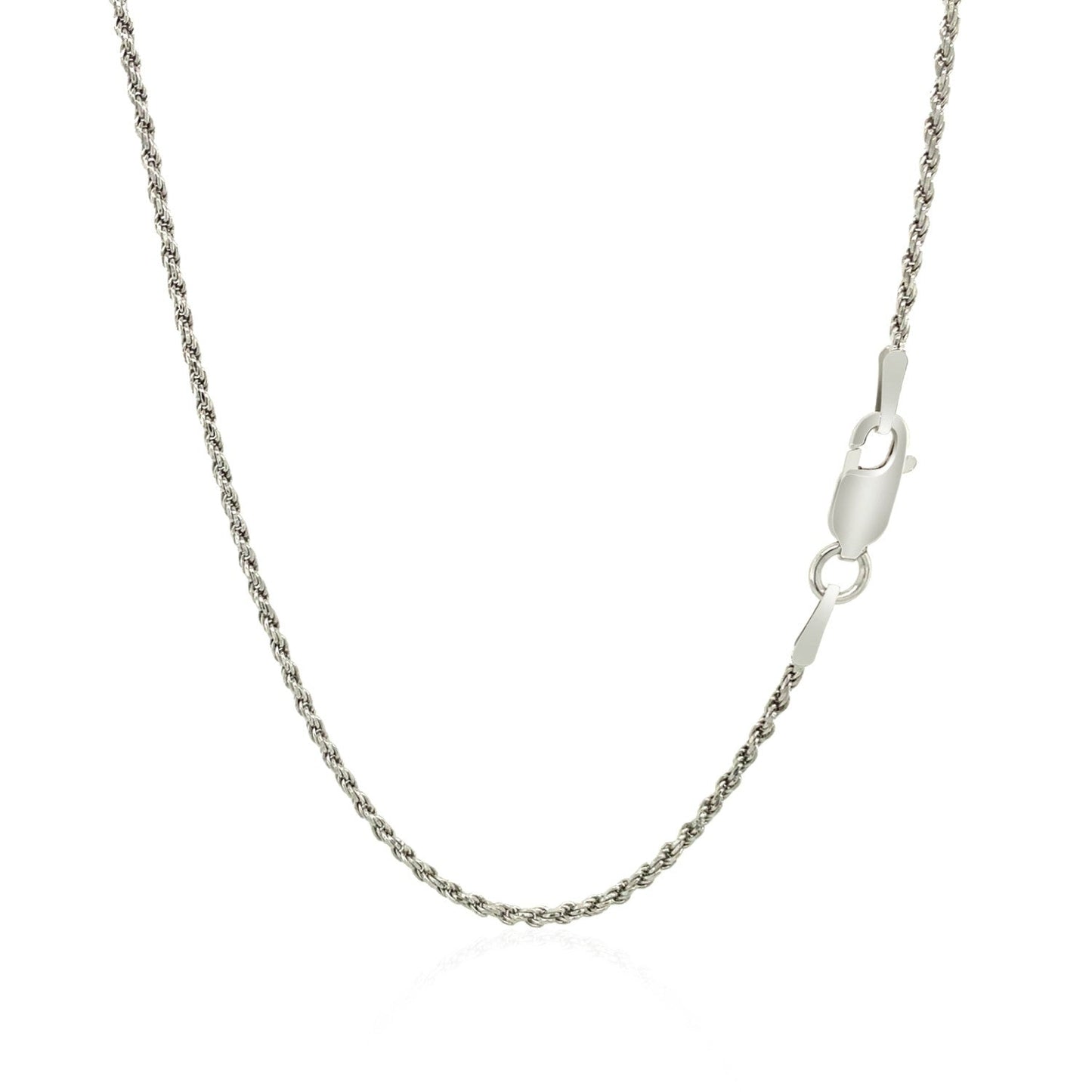 Cadena estilo cuerda de plata de ley de 1,4 mm con corte de diamante