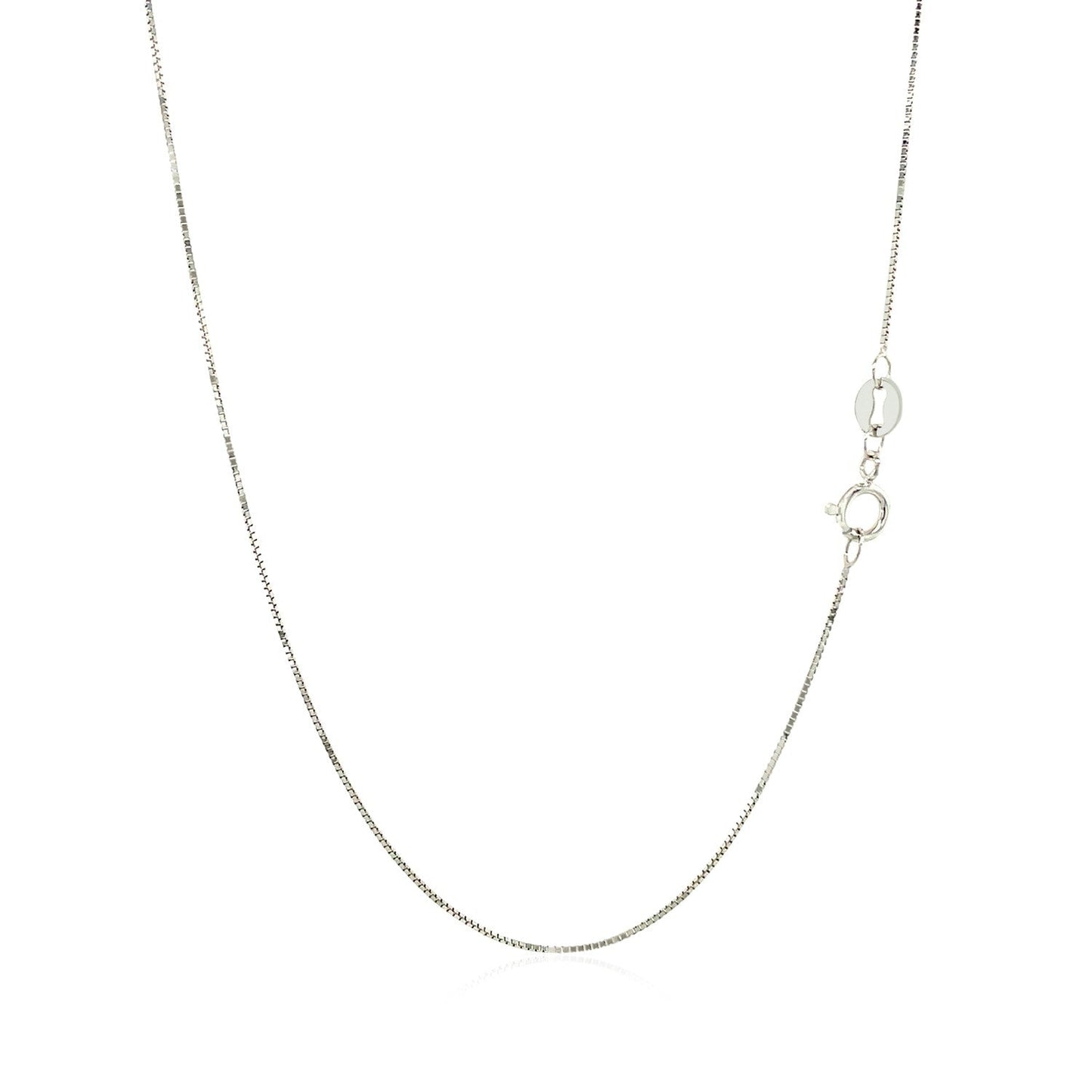 Cadena clásica de oro blanco de 10k de 0.6 mm