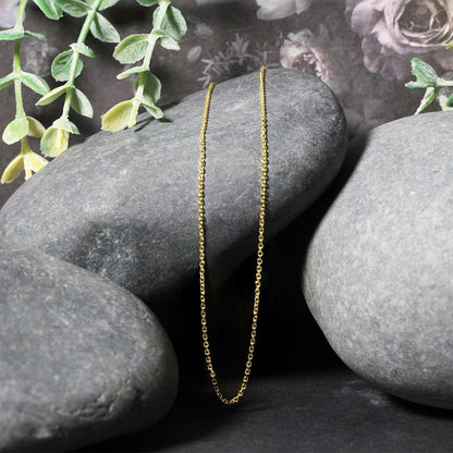 Cadena de Eslabones de Cable con Corte de Diamante de Oro Amarillo de 14k 1.1mm
