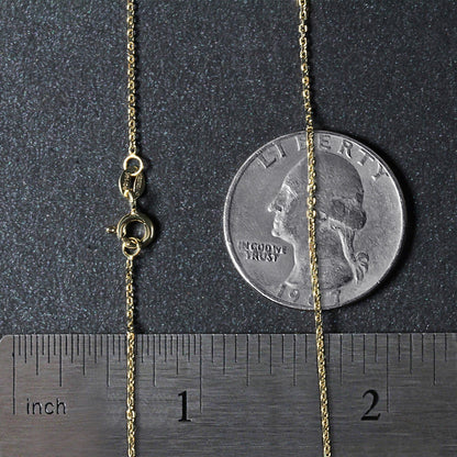 Cadena de Eslabones de Cable con Corte de Diamante de Oro Amarillo de 14k 1.1mm