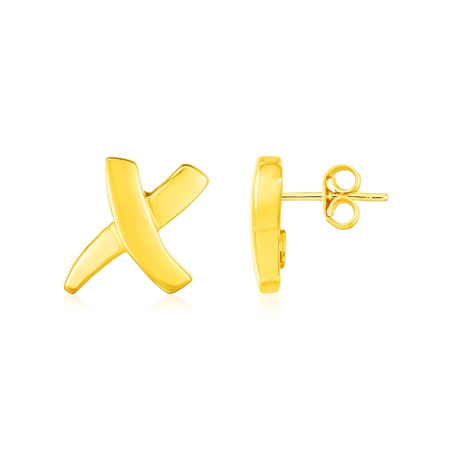 Pendientes en oro amarillo de 14K con forma de X