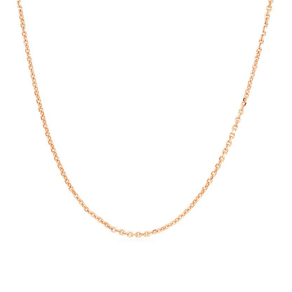 Cadena ajustable de oro rosa de 14k de 0.9mm