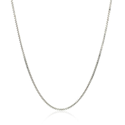 Cadena de caja octogonal de oro blanco de 14k (1.00 mm)