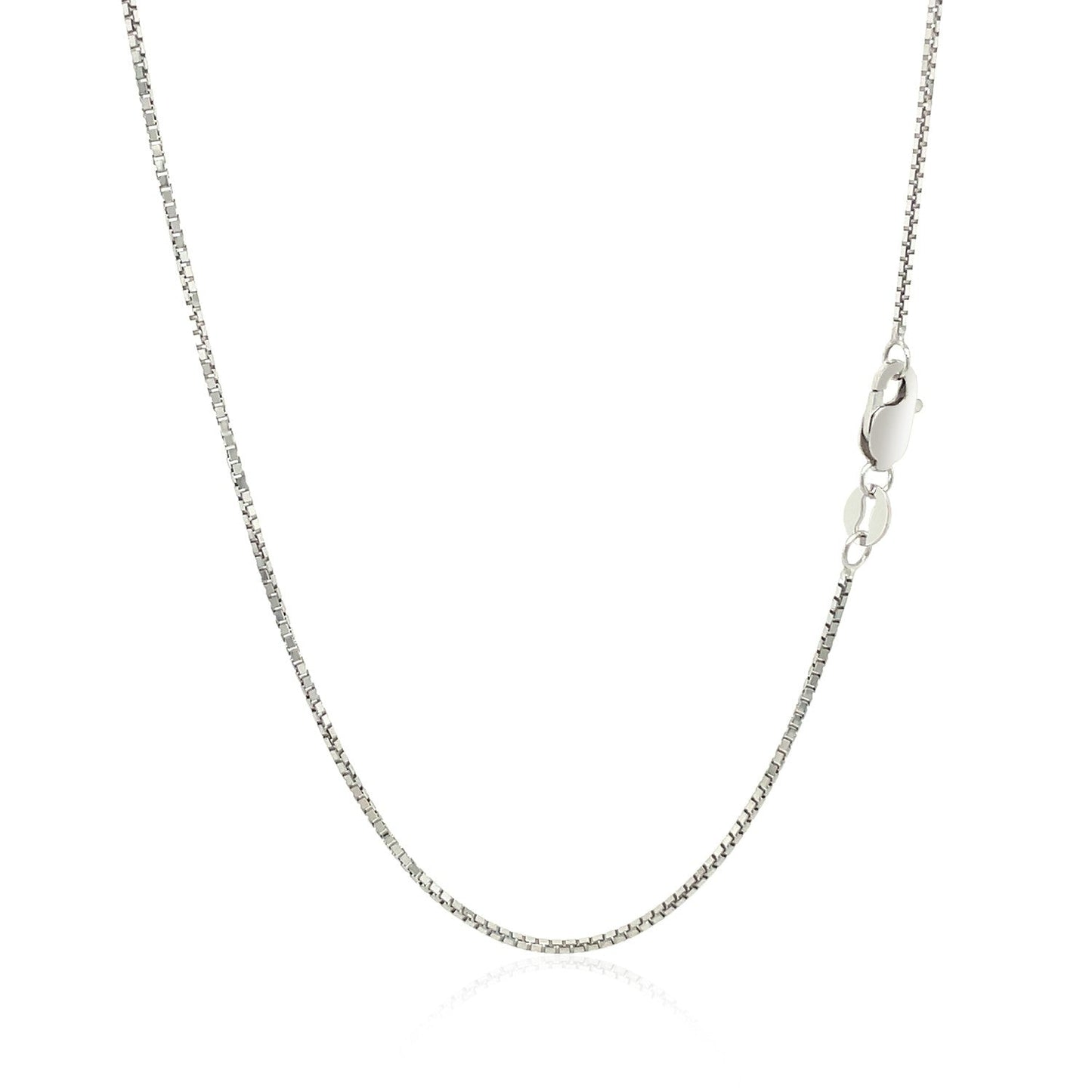 Cadena de caja octogonal de oro blanco de 14k (1.00 mm)
