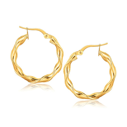 Pendientes de aro de oro amarillo de 14k (1 pulgada)
