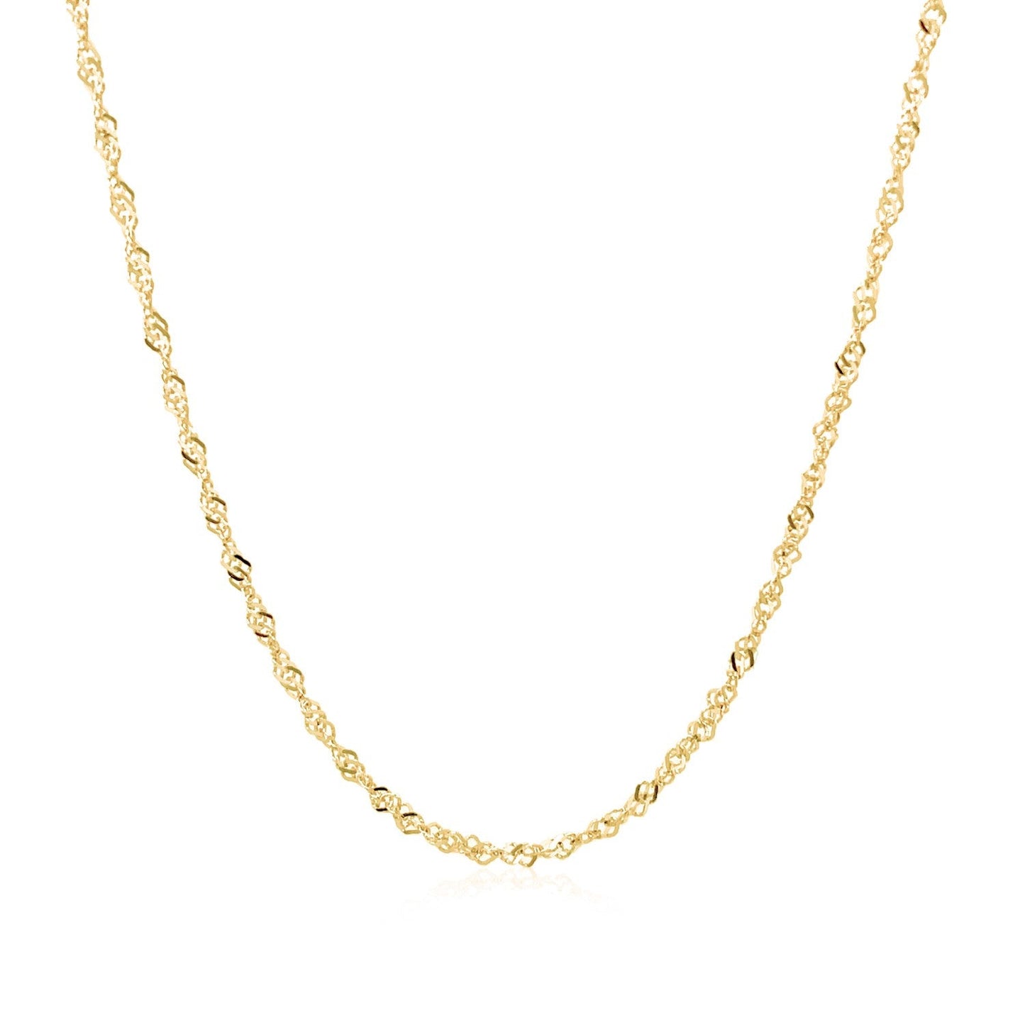 Cadena Singapur de oro amarillo de 14k y 1.5mm
