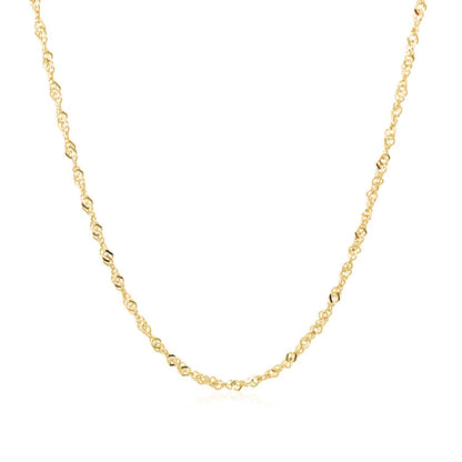 Cadena Singapur de oro amarillo de 14k y 1.5mm