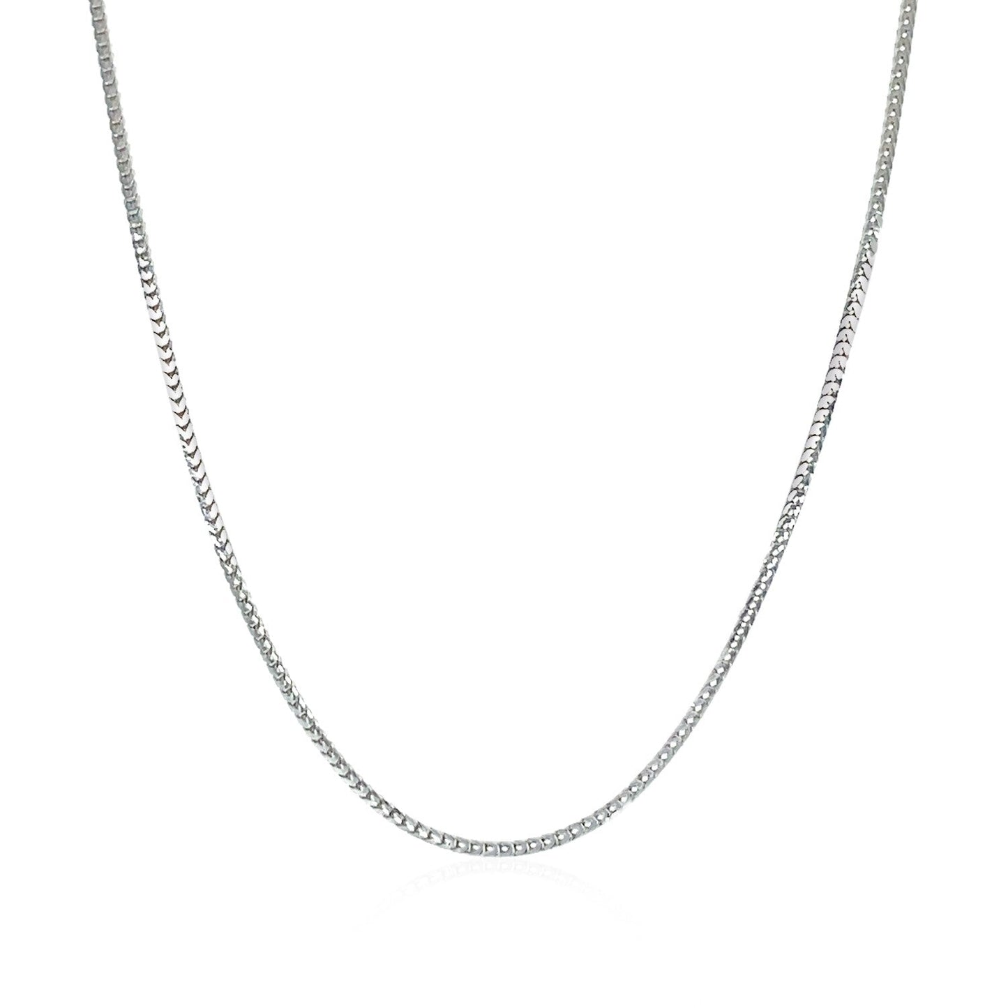 Cadena Franco de Oro Blanco de 14k y 0.9mm