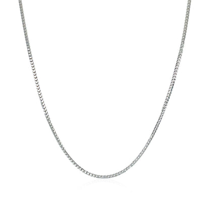 Cadena Franco de Oro Blanco de 14k y 0.9mm