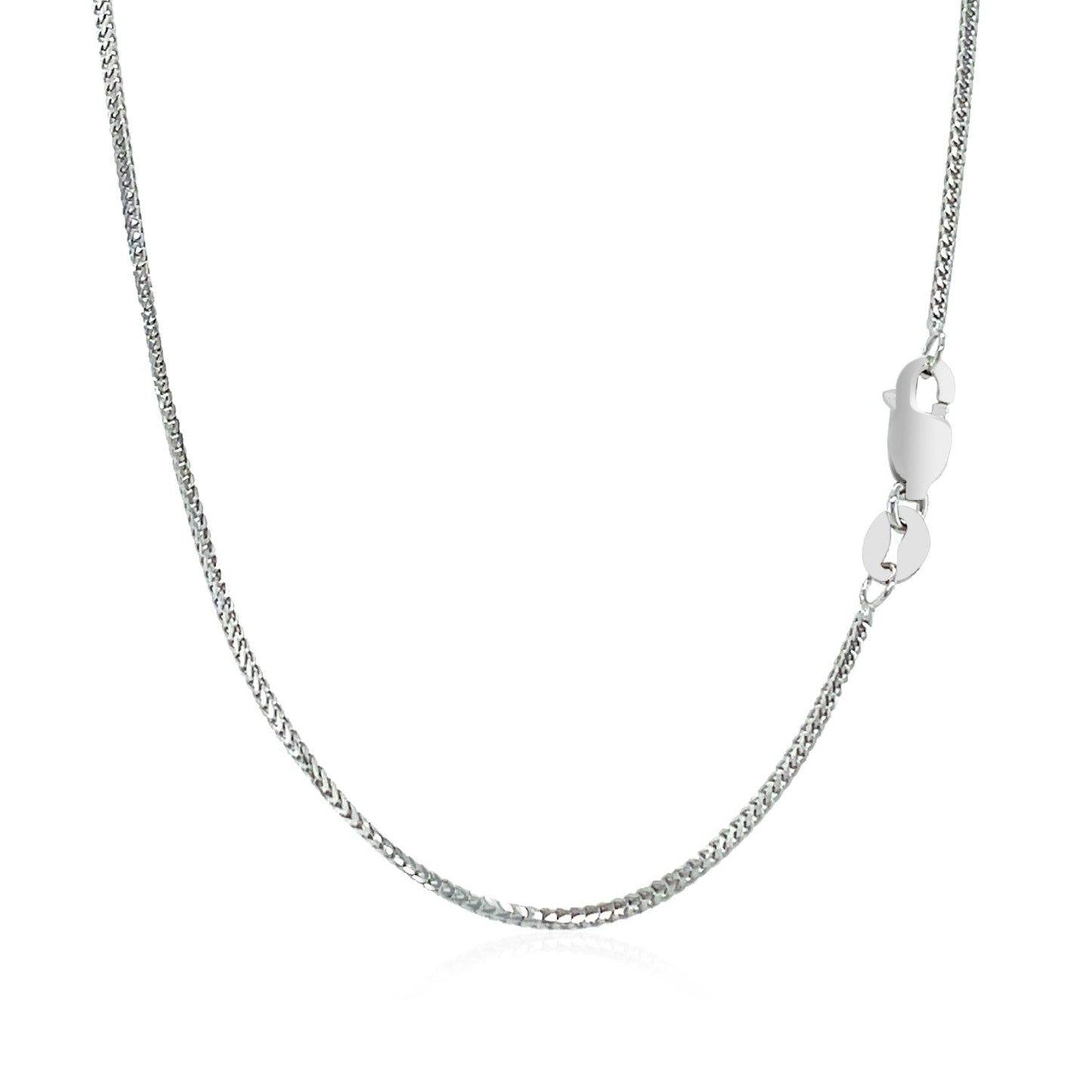 Cadena Franco de Oro Blanco de 14k y 0.9mm