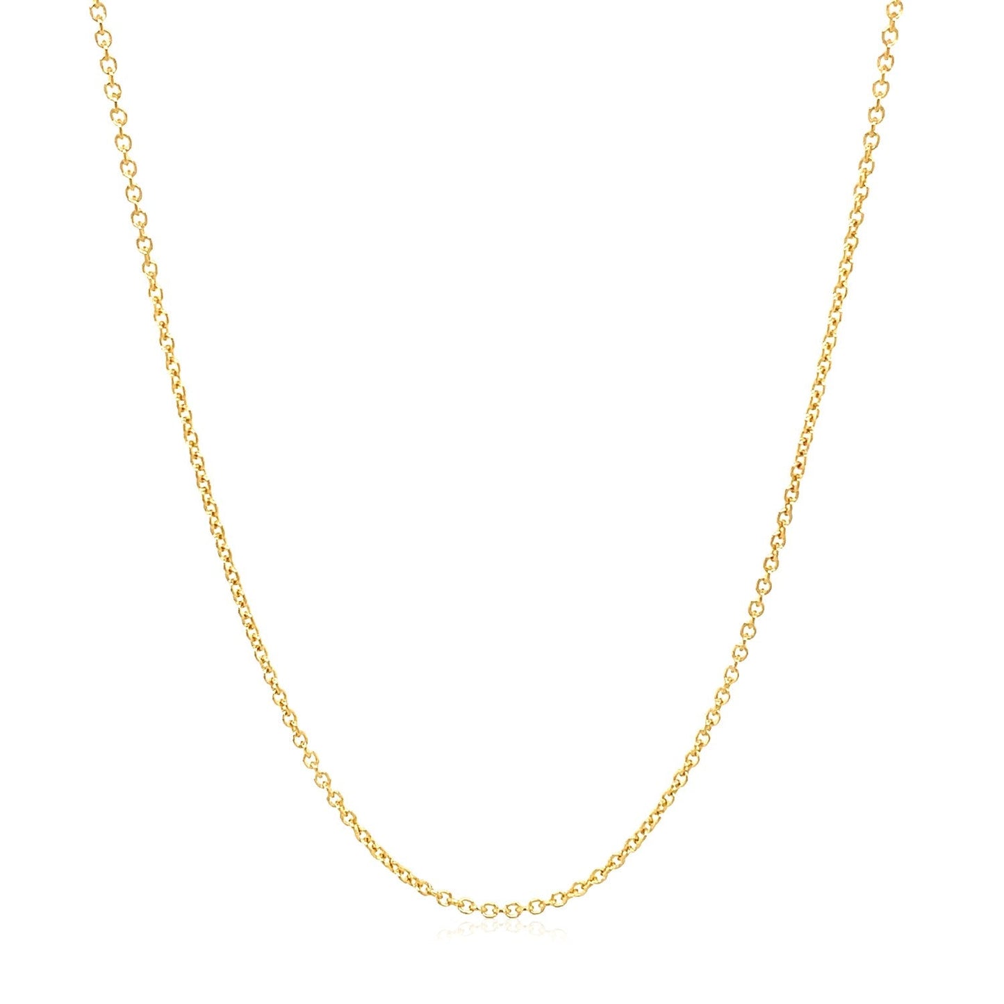 Cadena de Eslabones Redondos de Oro Amarillo de 14k de 1.2mm