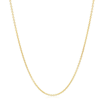 Cadena de Eslabones Redondos de Oro Amarillo de 14k de 1.2mm