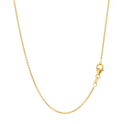 Cadena de Eslabones Redondos de Oro Amarillo de 14k de 1.2mm