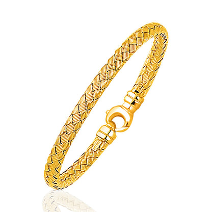 Pulsera de Diseño Trenzado Sofisticado en Oro Amarillo de 14k (5.0mm)