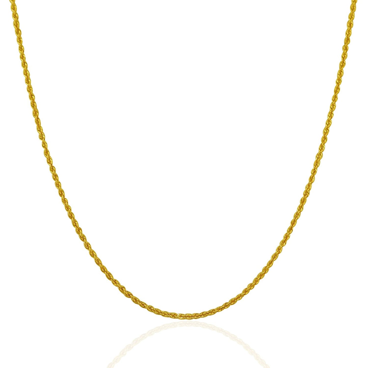 Cadena de oro amarillo macizo de 14k, estilo soga, 1.25mm