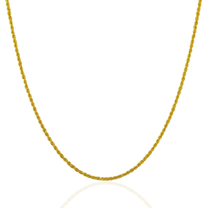 Cadena de oro amarillo macizo de 14k, estilo soga, 1.25mm